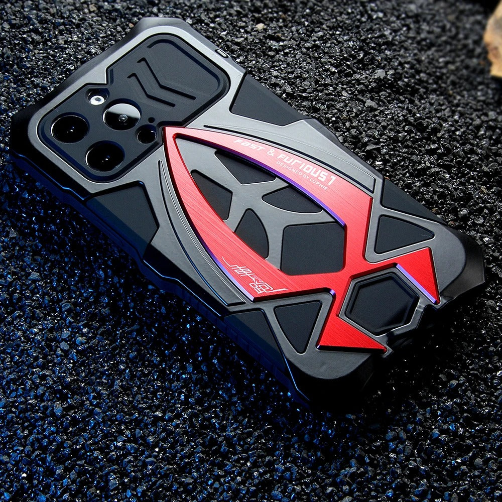 Robust Apple iPhone Case, MagSafe Compatible, Camera Lens & Screen Protection, Ultra Thin, Shockproof, Magnetic Full All Around Cover – 360° Full-Dome Armor Metal Case with Aluminum Bumper & Hybrid Rugged Protection