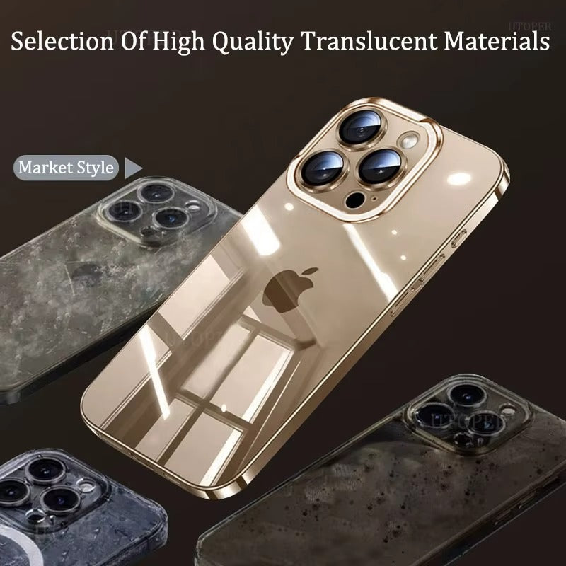 High Quality Apple iPhone Case, MagSafe Compatible, Camera Lens & Screen Protection, Ultra Thin, Shockproof, Magnetic Full All Around Cover – Transparent Soft TPU Case with Anti-Drop Protection & Camera Lens Guard