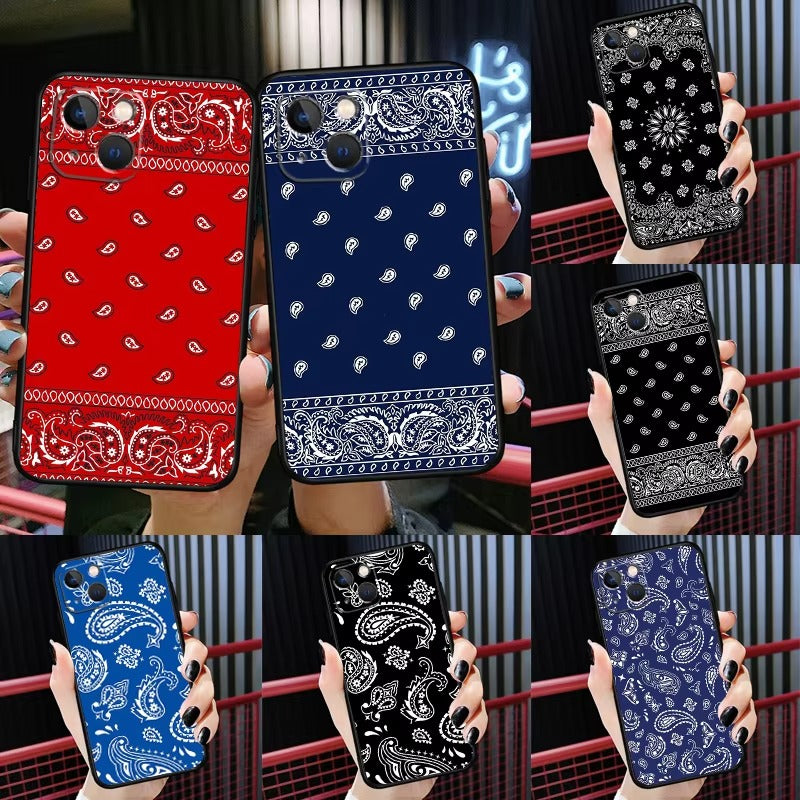 Luxury Apple iPhone Case, MagSafe Compatible, Camera Lens and Screen Protection, Ultra Thin, Shockproof, Magnetic, Full All Around Protection, Bandana Paisley Cover