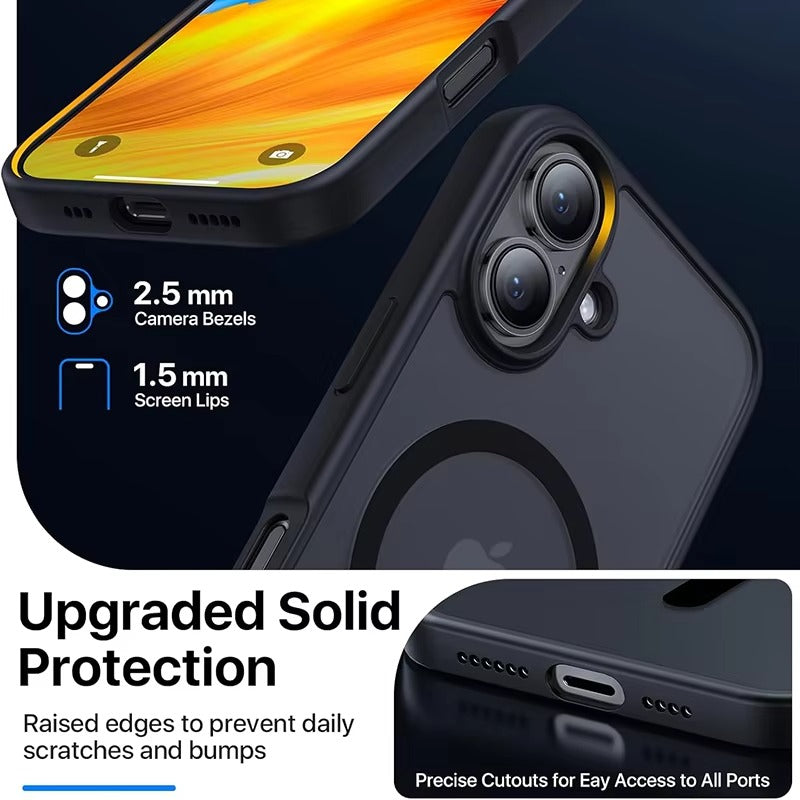 Luxury Apple iPhone Case Camera Lens & Screen Protection, Ultra Thin Shockproof Magnetic Full All Around Protection Cover