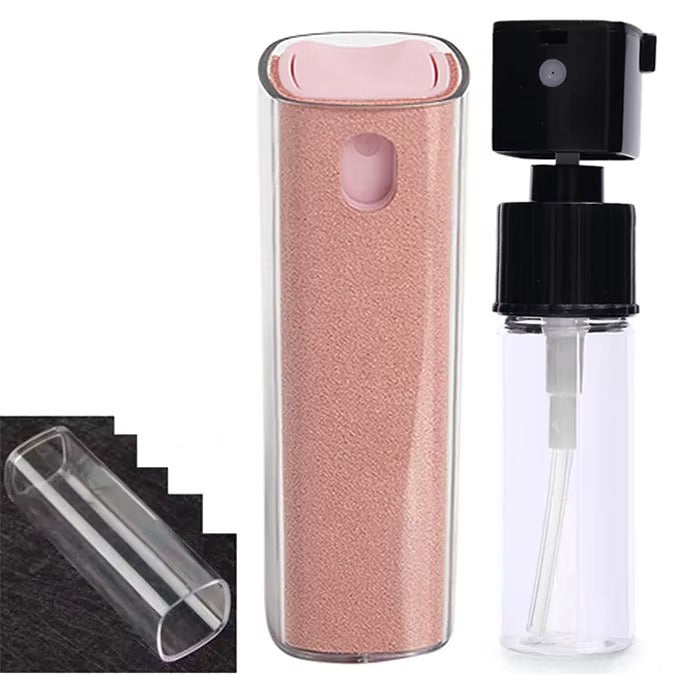 High Quality 2-in-1 Screen Cleaner Spray Reusable Cleaning Cloth for Cell Phones, iPads, Computers, Glasses, and Tablets