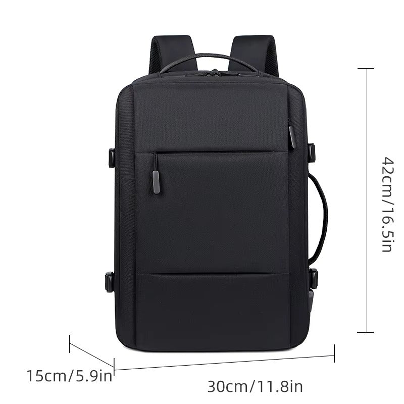 High Quality Waterproof Laptop Backpack for Men, Expandable USB Charging Bag, Business Travel School Rucksack