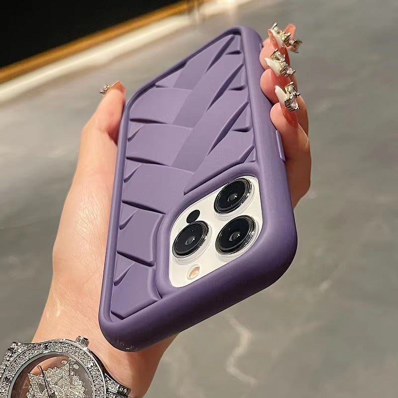 Luxury Apple iPhone Case, MagSafe Compatible, Camera Lens & Screen Protection, Ultra Thin, Shockproof, Magnetic Full All Around Cover – 3D Woven Pattern Soft Silicone Case with Heat Dissipation & Solid Protection