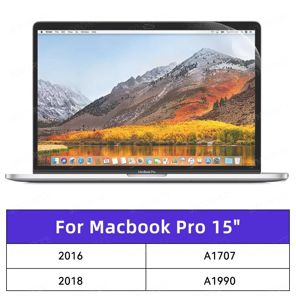 Premium HD Screen Protector for MacBook Air and Pro – Soft Film Guard Cover for 13, 14, 15, 16 Inch Models with Touch Bar, Anti-Scratch Laptop Accessory