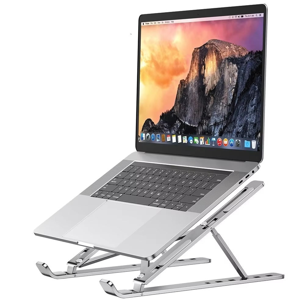 Premium Foldable Aluminum Laptop Stand – Portable Notebook Holder for MacBook Air, Pro, and PC, Adjustable Computer Support Bracket for Desk or Travel