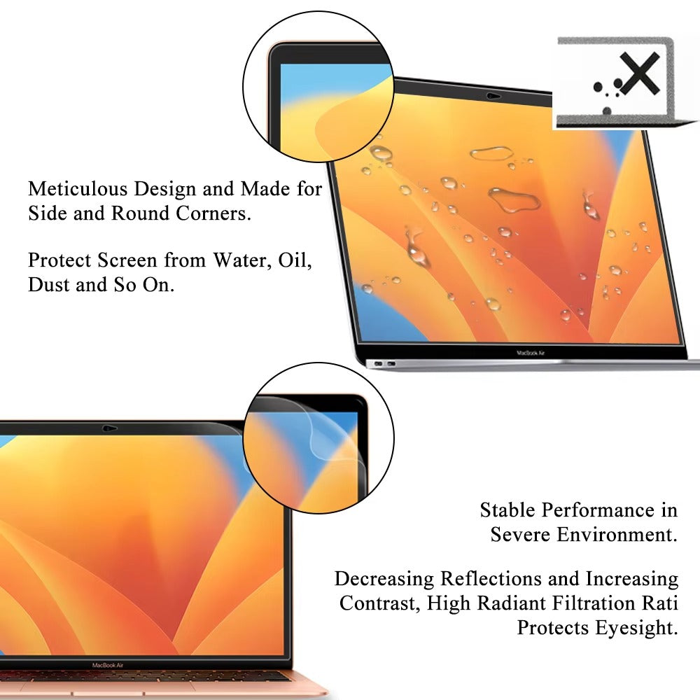 Premium HD Screen Protector for MacBook Air and Pro – Soft Film Guard Cover for 13, 14, 15, 16 Inch Models with Touch Bar, Anti-Scratch Laptop Accessory