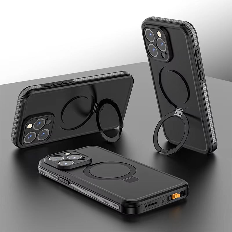Robust Apple iPhone Case MagSafe Compatible, Camera Lens & Screen Protection,  Cover with IP68 Waterproof Stand Design