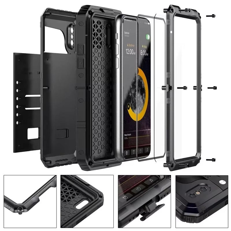 Robust Apple iPhone Case MagSafe Compatible, Camera Lens & Screen Protection, Cover with IP68 Heavy Duty Metal Armor