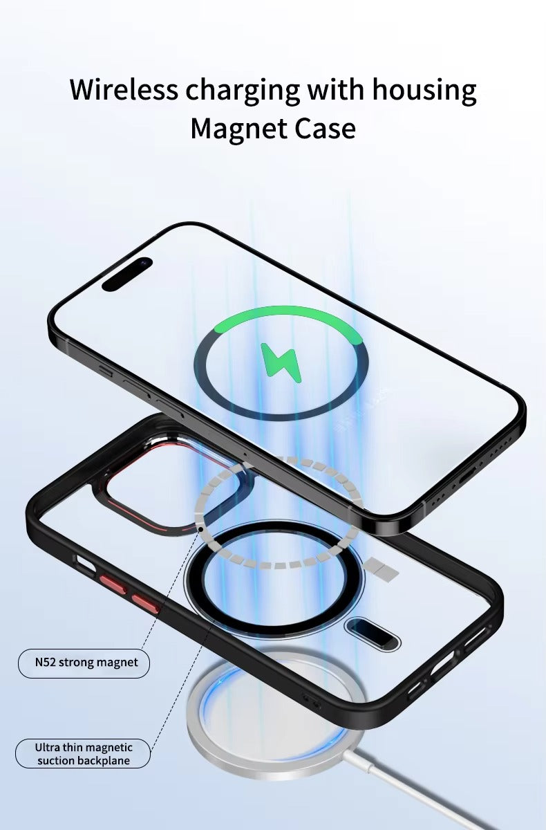 Luxury Apple iPhone Case Camera Lens & Screen Protection, Ultra Thin Shockproof Magnetic Full All Around Protection Cover 