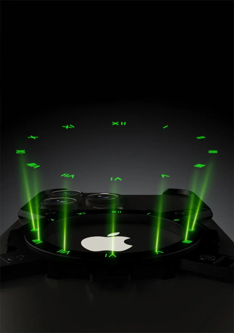 Robust Apple iPhone Case, MagSafe Compatible, Camera Lens & Screen Protection, Ultra Thin, Shockproof, Magnetic Full All Around Cover – X-Shaped Gear Aluminum Case with 360° Stand & Noctilucent Frameless Design