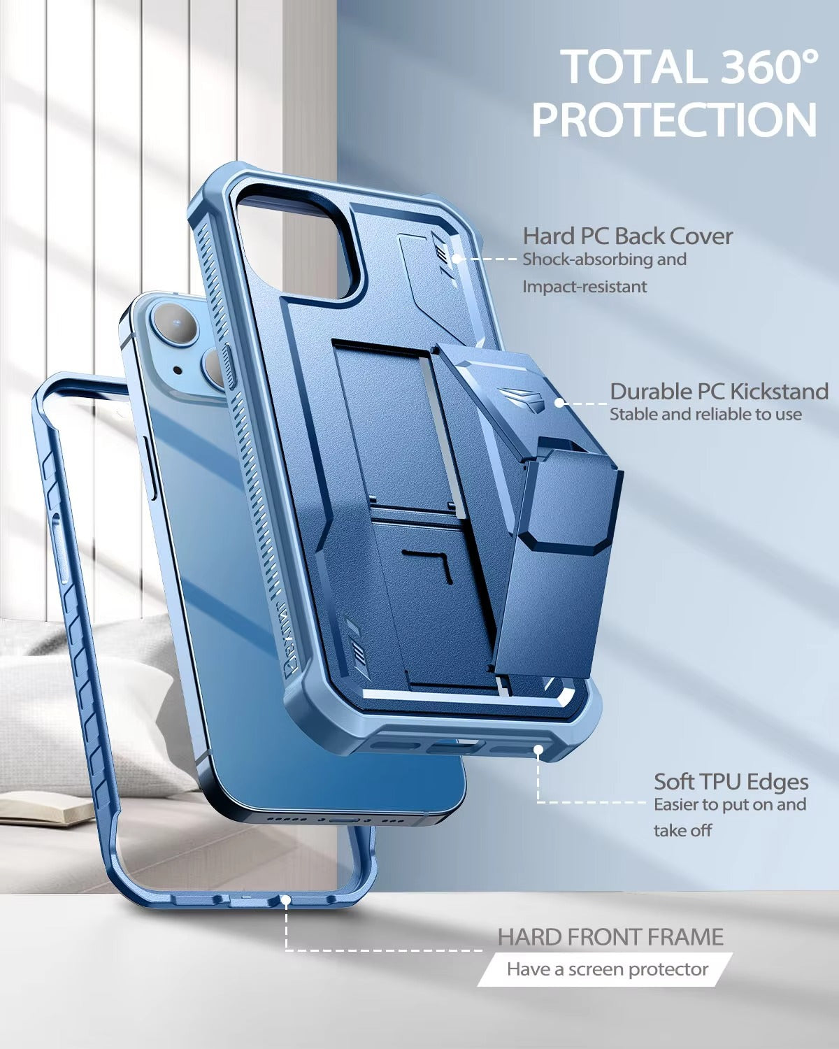 Premium Apple iPhone Case, Camera Protection, Screen Protection, Ultra Thin, Shockproof, Magnetic, Full All Around Protection