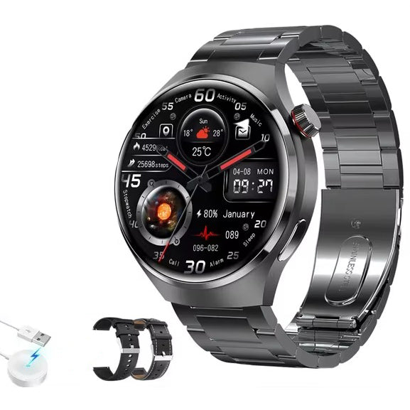 Premium AMOLED GPS Smart Watch – 1.46" HD Display, Bluetooth Calling, Fitness Tracker, IP68 Waterproof, Heart Rate & Sleep Monitor, NFC, Wireless Charging