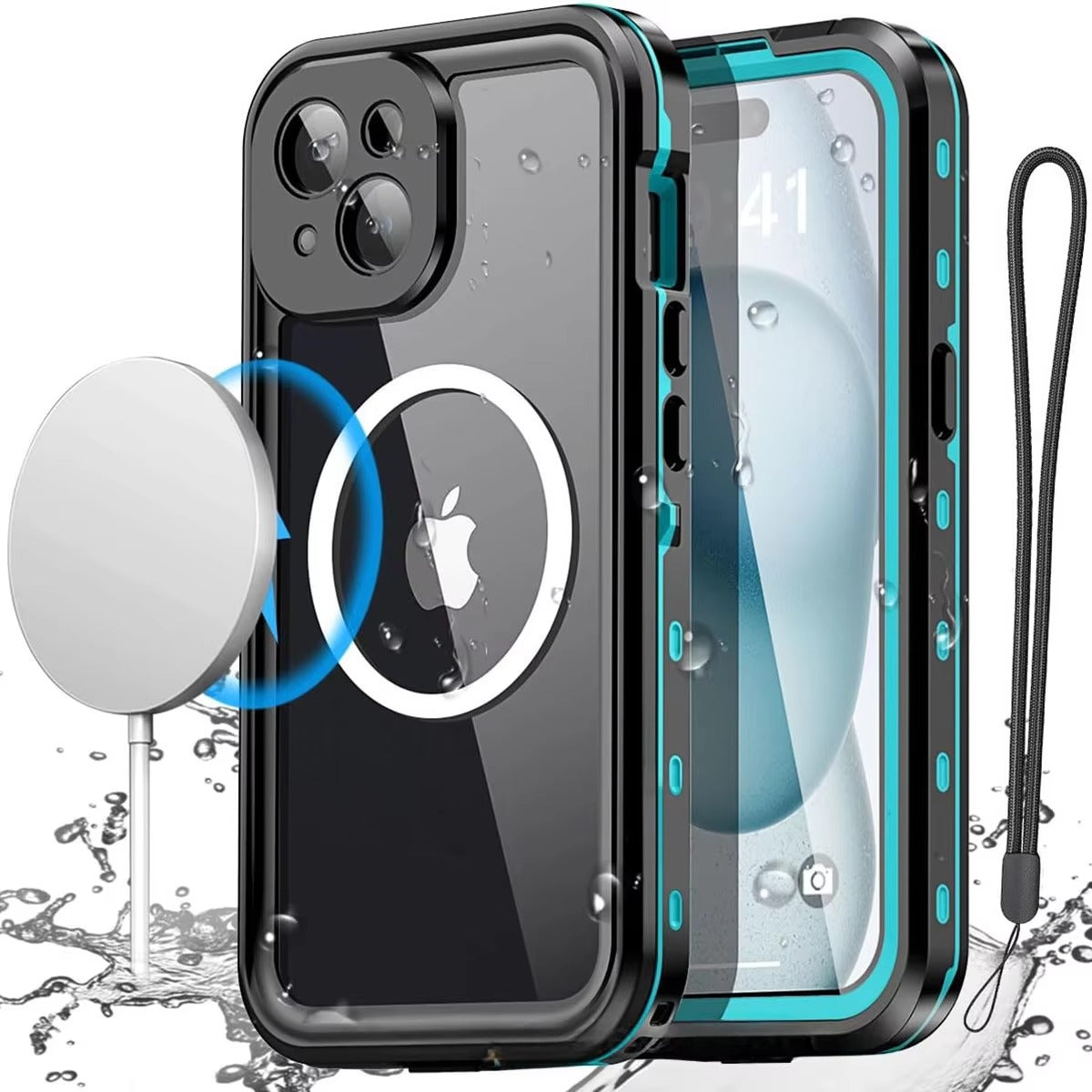 High Quality Waterproof Apple iPhone Case, MagSafe Compatible, Ultra Thin Magnetic with IP68 Dustproof Seal and Screen Guard