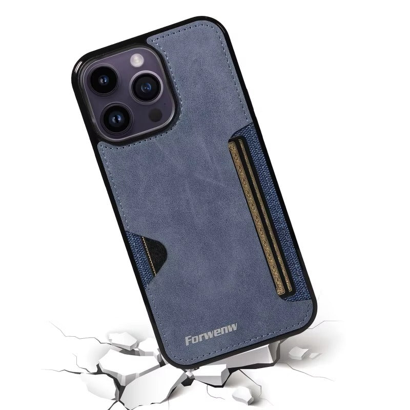 Luxury Apple iPhone Case, MagSafe Compatible, Camera Lens and Screen Protection, Ultra Thin, Shockproof, Magnetic, Full All Around Protection, Retro Leather Wallet Cover