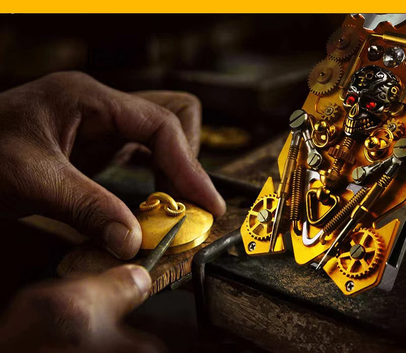 Luxury Armor Apple iPhone Case, MagSafe Compatible, Magnetic Cover with Metal Kickstand, Back and Skull Compass Design