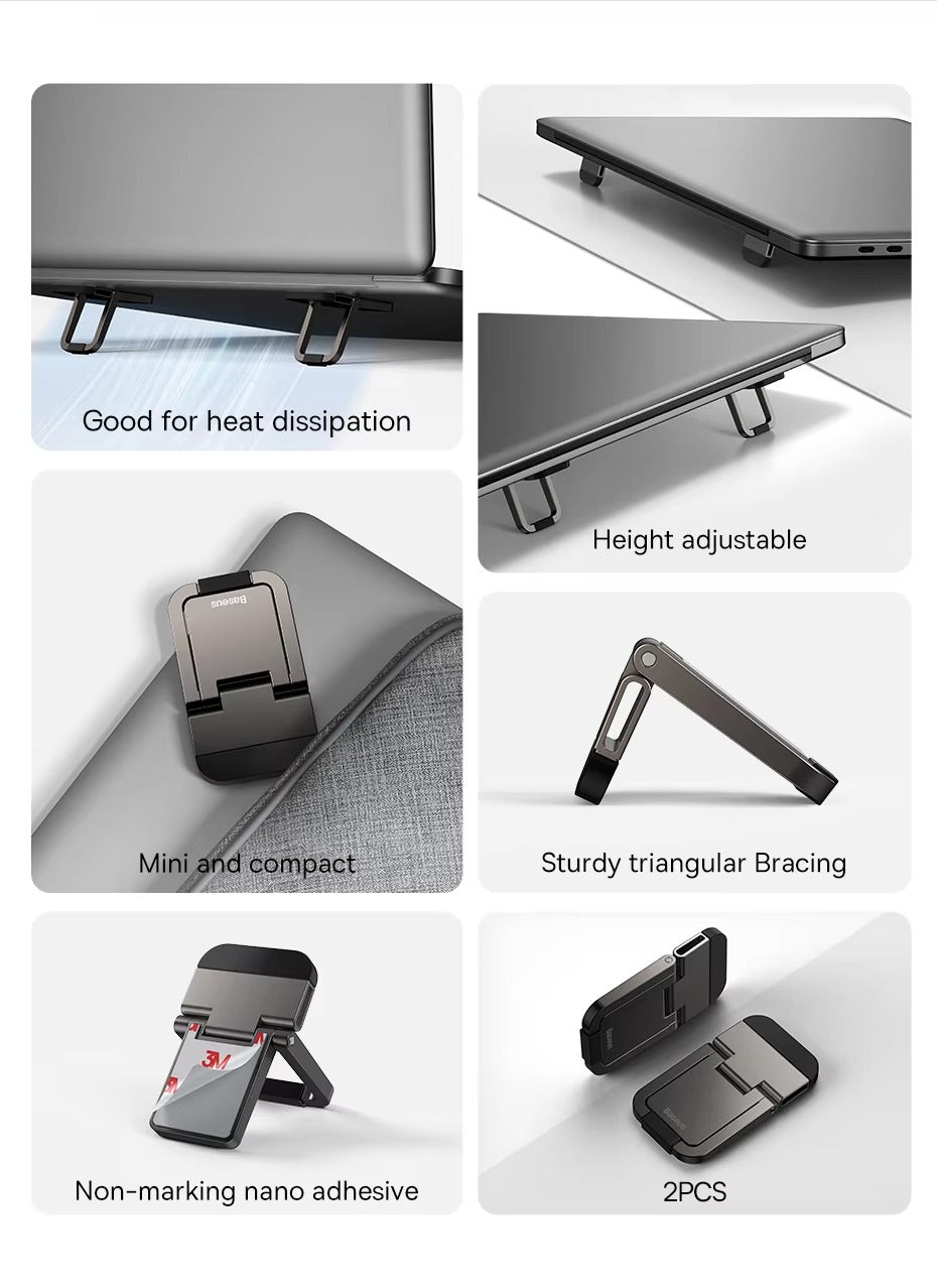 Premium, Portable, Mini Laptop Stand for MacBook, Computer, Keyboard Holder, Adjustable, Foldable, Lightweight Baseus Support for Desk, Travel, Work