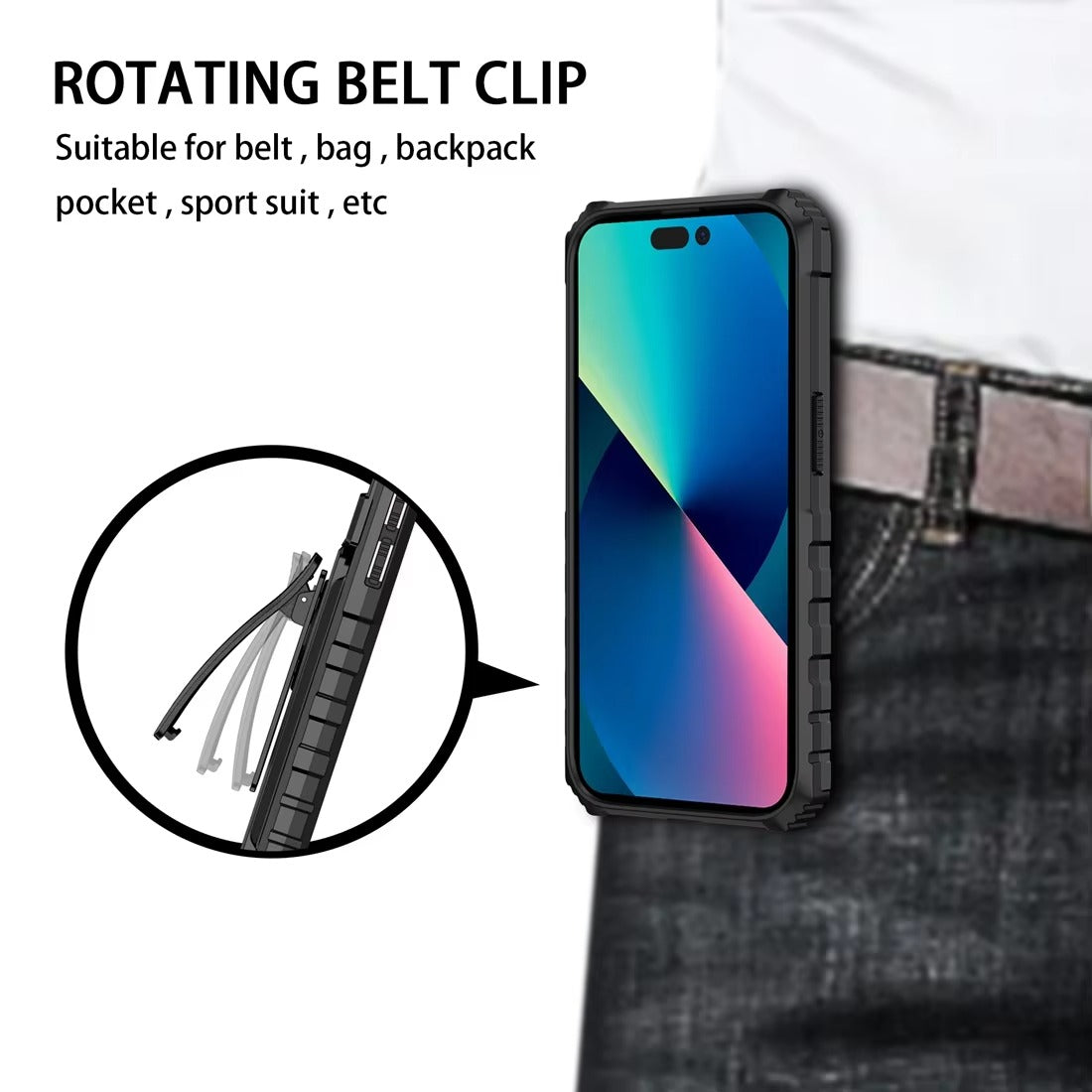 Robust Apple iPhone Case, MagSafe Compatible, Camera Lens & Screen Protection, Ultra Thin, Shockproof, Magnetic Full All Around Cover – Heavy Duty Tough Armor Case with Kickstand & Belt Clip for Rugged Use