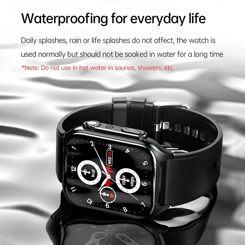Premium Health Smartwatch for iPhone – Non-Invasive Blood Glucose Monitor with ECG+PPG, AI Voice Assistant, Bluetooth Calling