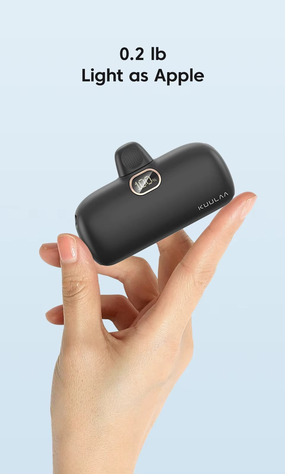 Premium, 5000mAh Mini Power Bank – Fast Charging, Portable External Battery Charger for iPhone, Android, USB-C Devices