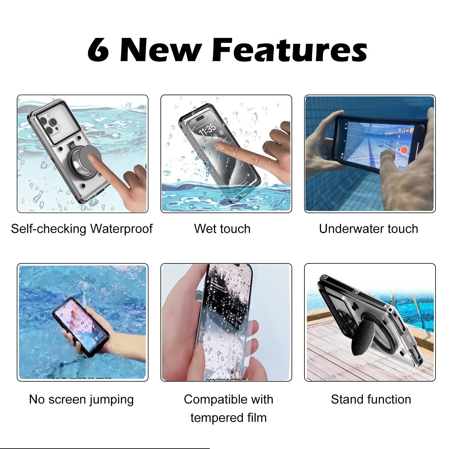 Premium Apple iPhone Case MagSafe Compatible, Camera Lens & Screen Protection, Ultra Thin Shockproof Magnetic Full All Around Protection Cover with IP68 Universal Waterproof Design
