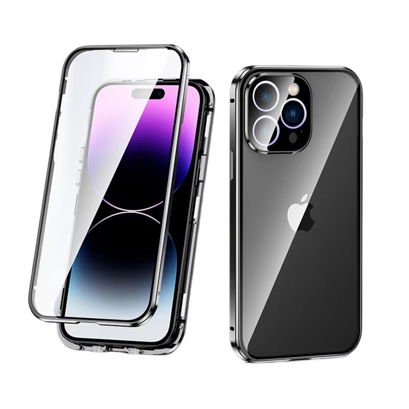 Luxury Apple iPhone Case Compatible, Camera Lens & Screen Protection, Ultra Thin Magnetic Full All Around Protection Cover 