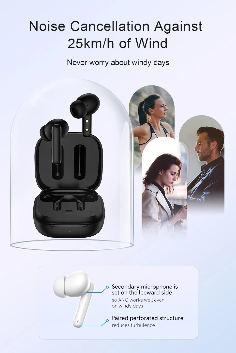 High-Quality ANC Bluetooth 5.3 Earbuds for iPhone –  Headphones with 4 Mics, ENC Noise Reduction, Calling for Music & Work