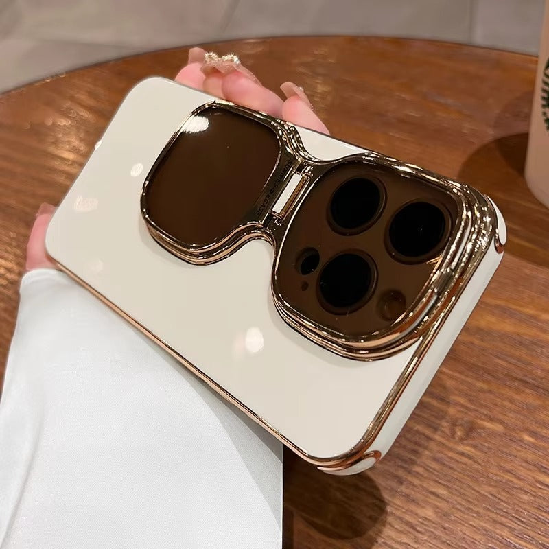 Premium Apple iPhone Case, MagSafe Compatible, Camera Lens and Screen Protection, Ultra Thin, Shockproof, Magnetic, Full All Around Protection, Fold Lens Stand Holder Cover