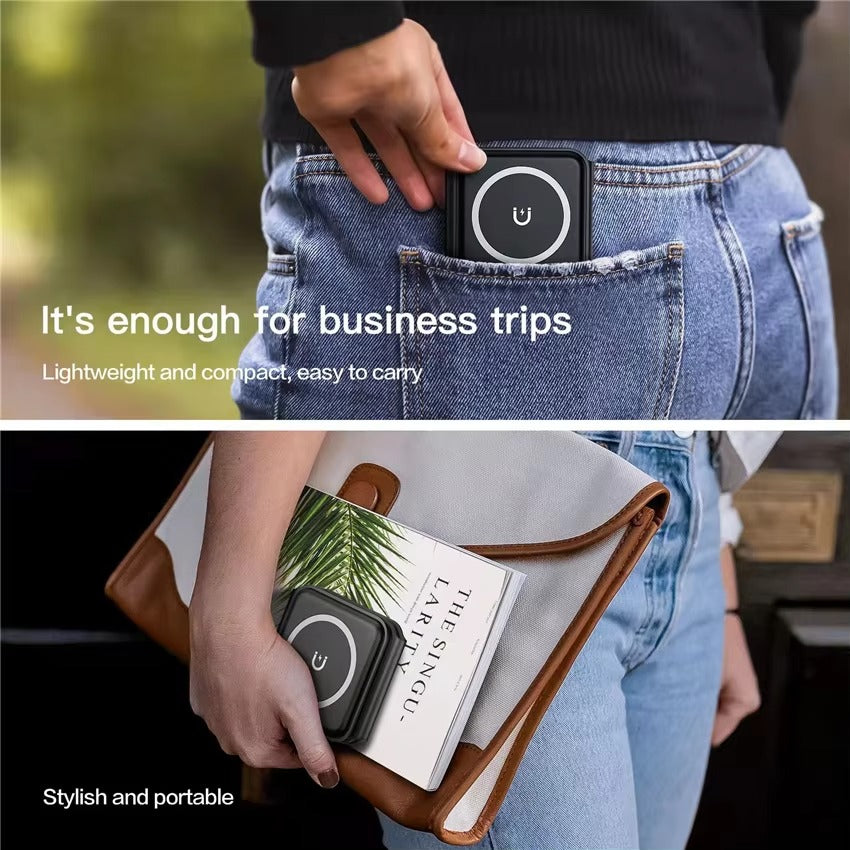 Premium 3 in 1 Magnetic Wireless Charger Pad – Portable Fast Charging Dock for iPhone, Apple Watch, AirPods with Foldable Stand, Type-C, 15W Output