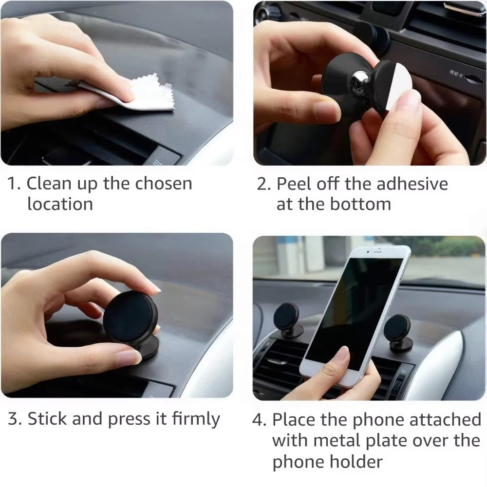 Premium, Magnetic Car Phone Holder – Strong Magnet Mount, Dashboard or Vent Stand, GPS Support for Apple iPhone