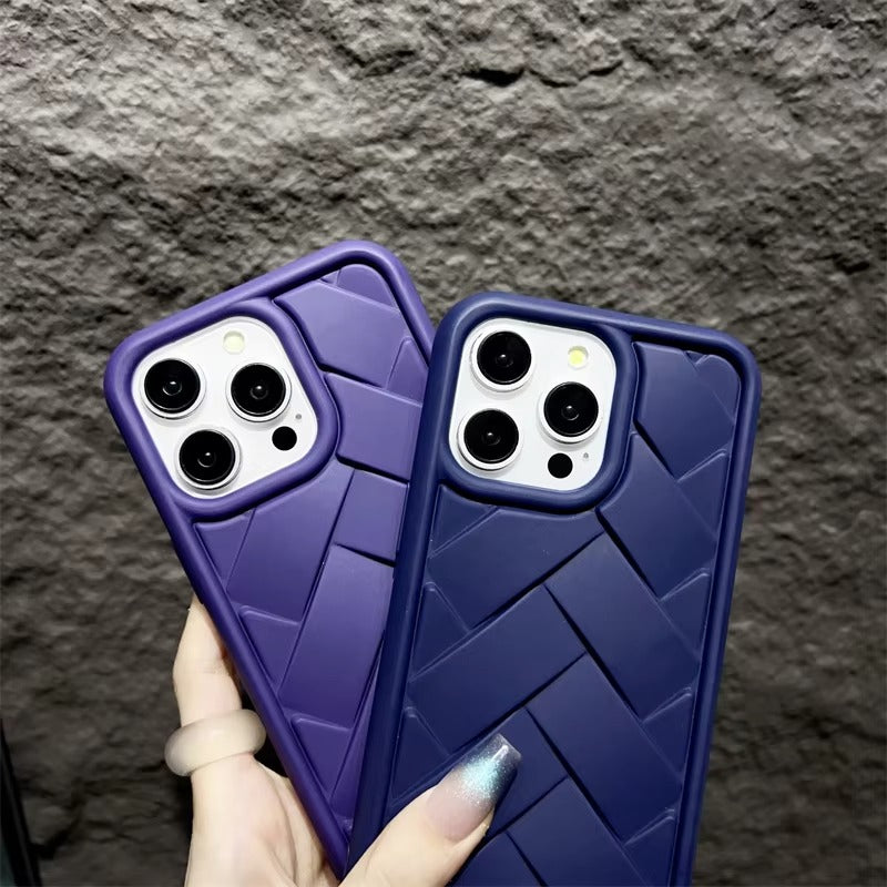 Luxury Apple iPhone Case, MagSafe Compatible, Camera Lens & Screen Protection, Ultra Thin, Shockproof, Magnetic Full All Around Cover – 3D Woven Pattern Soft Silicone Case with Heat Dissipation & Solid Protection