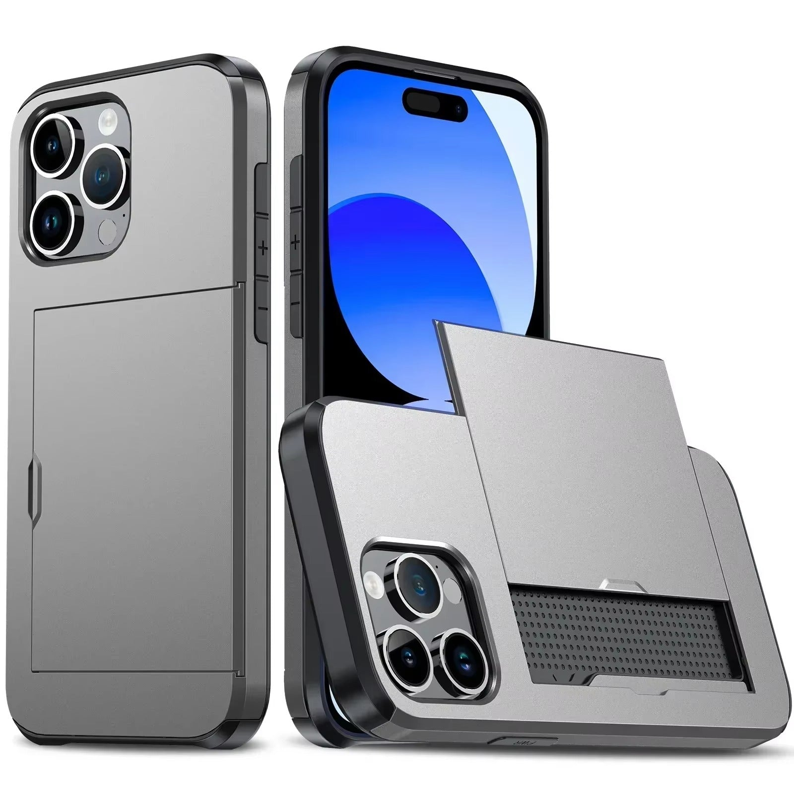 Robust Apple iPhone Case, MagSafe Compatible, Camera Lens and Screen Protection, Ultra Thin, Shockproof, Magnetic, Full All Around Protection, Slide Card Wallet Cover