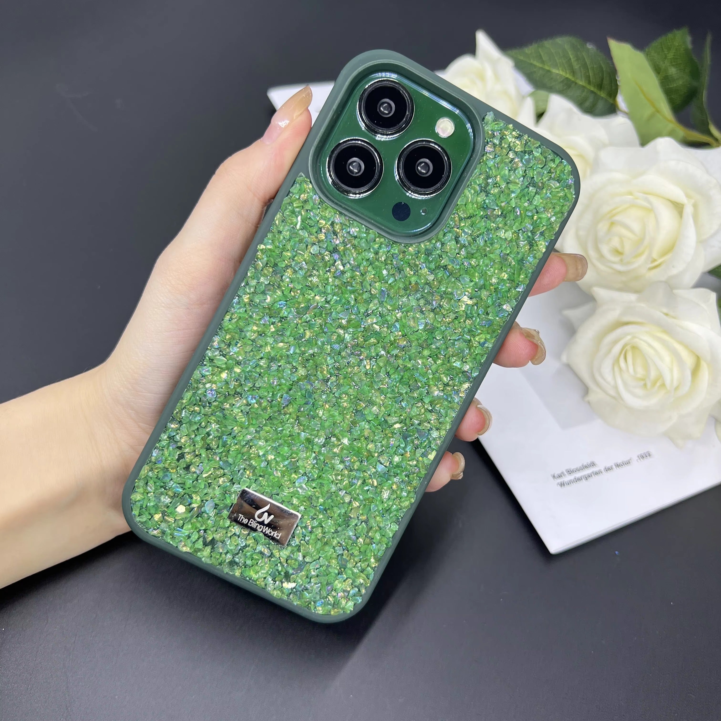 Luxury Apple iPhone Case, MagSafe Compatible, Camera Lens & Screen Protection, Ultra Thin, Shockproof, Magnetic Full All Around Cover – Bling Crystal Diamond Encrusted Case with Flash Drill Design for Elegant Style