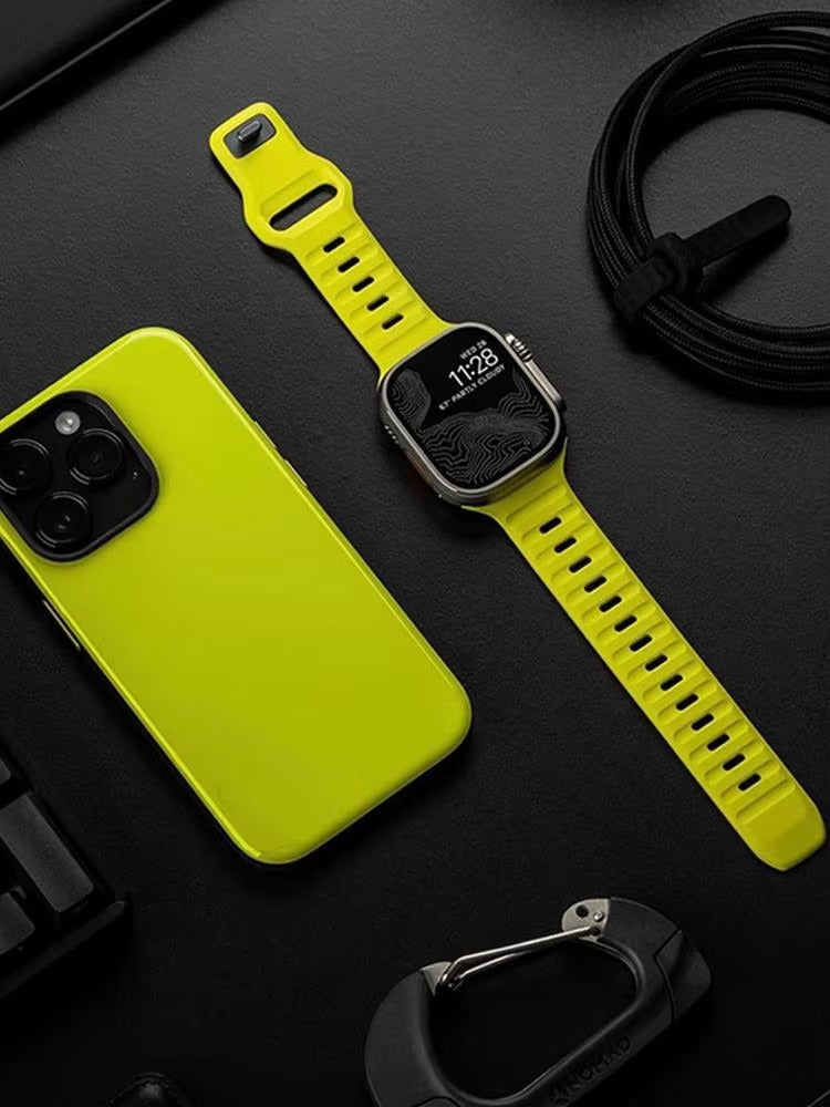 Premium Silicone Sport Watch Band – Soft, Waterproof, Adjustable Strap Compatible with 38mm to 49mm Smartwatches, Breathable & Lightweight Design