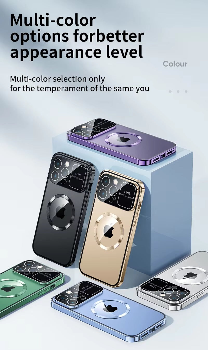 Premium Double Glass Apple iPhone Case, MagSafe Compatible, Ultra Thin Magnetic Shockproof Full Protection 