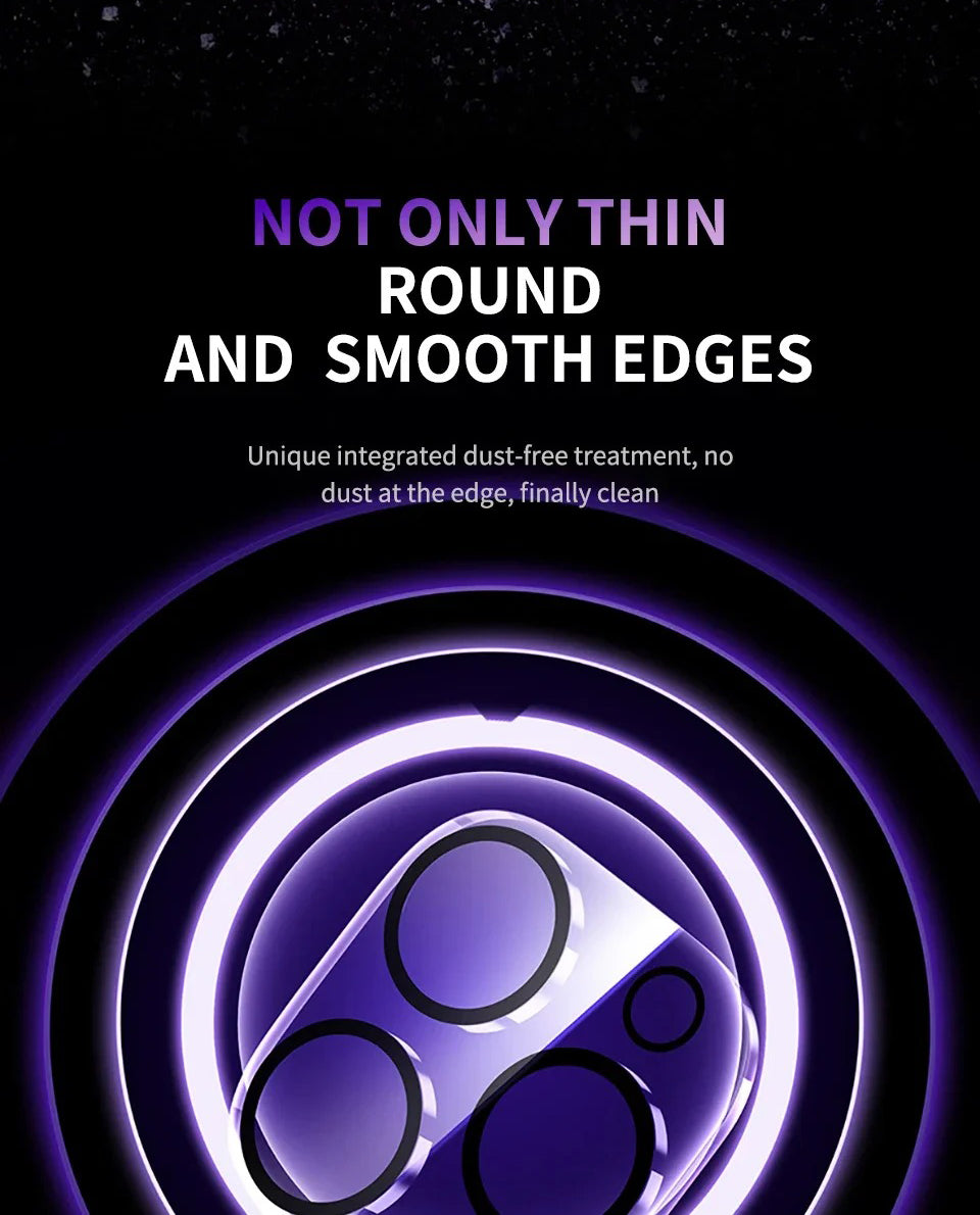 Ultra Thin Camera Lens Protector for iPhone – 4PCS Full Coverage Tempered Glass, Anti-Scratch, Dust-Free, Anti-Fingerprint, HD Clarity, Strong Adhesion