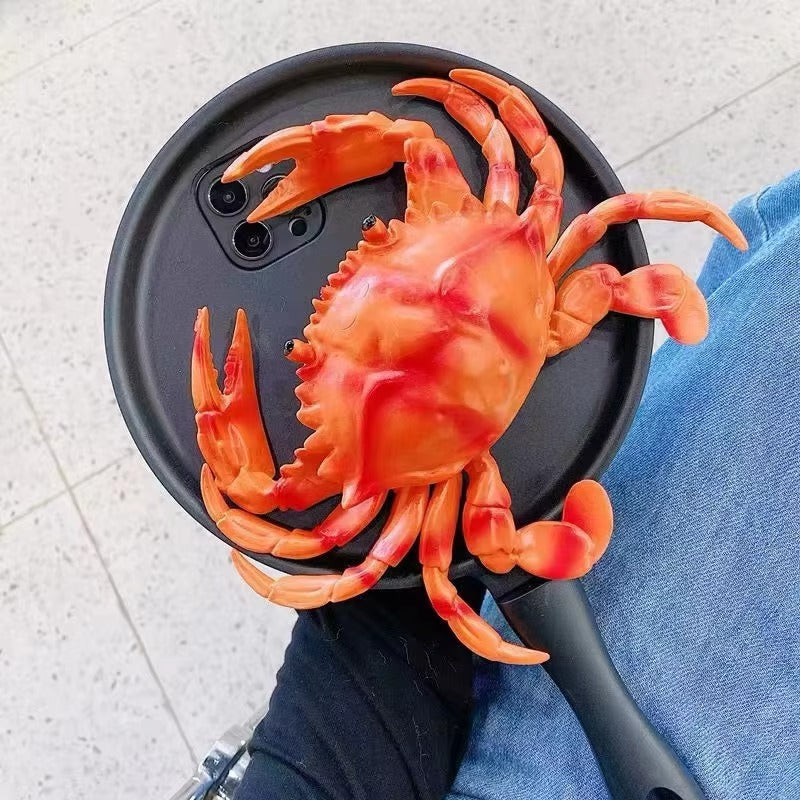 Premium Apple iPhone Case, MagSafe Compatible, Camera Lens and Screen Protection, Ultra Thin, Shockproof, Magnetic, Full All Around Protection, 3D Crab Pan Squeaky Cover