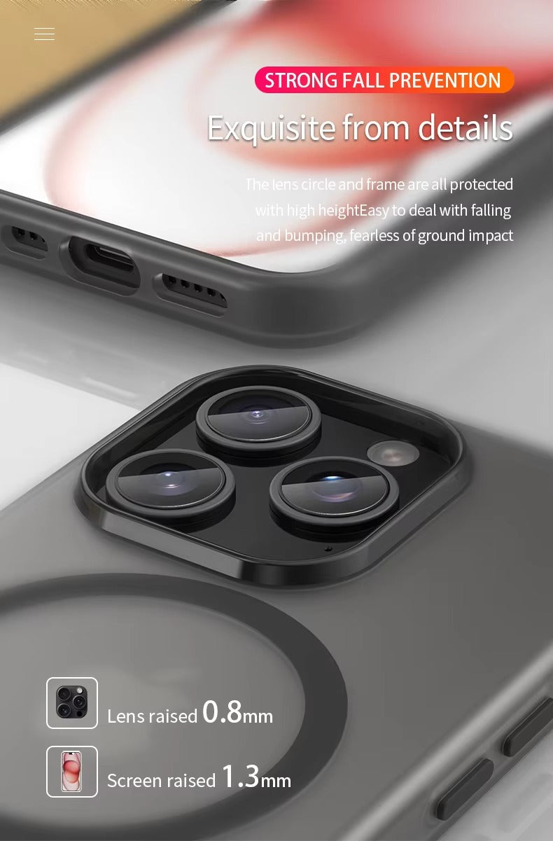 Luxury Apple iPhone Case, MagSafe Compatible, Camera Lens & Screen Protection, Ultra Thin, Shockproof, Magnetic Full All Around Cover – Matte TPU Bumper Case with Wireless Charging Support & Magnetic Snap Fit