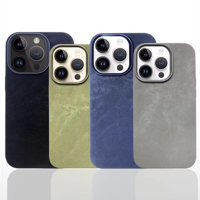 Premium Apple iPhone Case MagSafe Compatible, Camera Lens & Screen Protection, Ultra Thin Shockproof Magnetic Full All Around Protection Cover with Fiber Leather Back