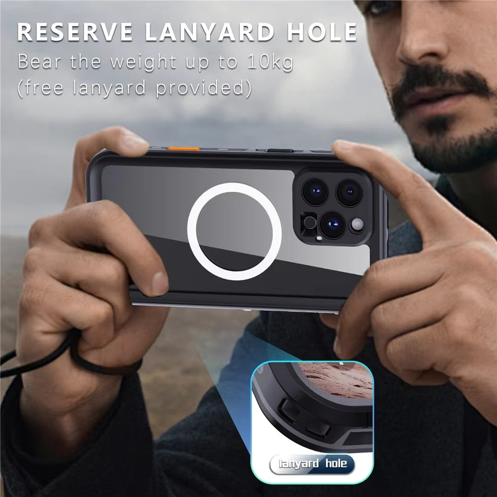 High Quality Apple iPhone Case MagSafe Compatible, Camera Lens & Screen Protection, Ultra Thin Shockproof Magnetic Full All Around Protection Cover with IP68 Snowproof Design