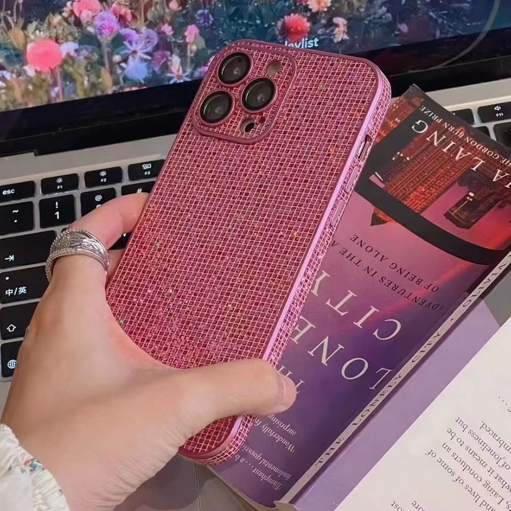 Luxury Apple iPhone Case, MagSafe Compatible, Camera Lens & Screen Protection, Ultra Thin, Shockproof, Magnetic Full All Around Cover – Glitter Diamond Rhinestone Case with Lens Guard for Stylish Bling Protection