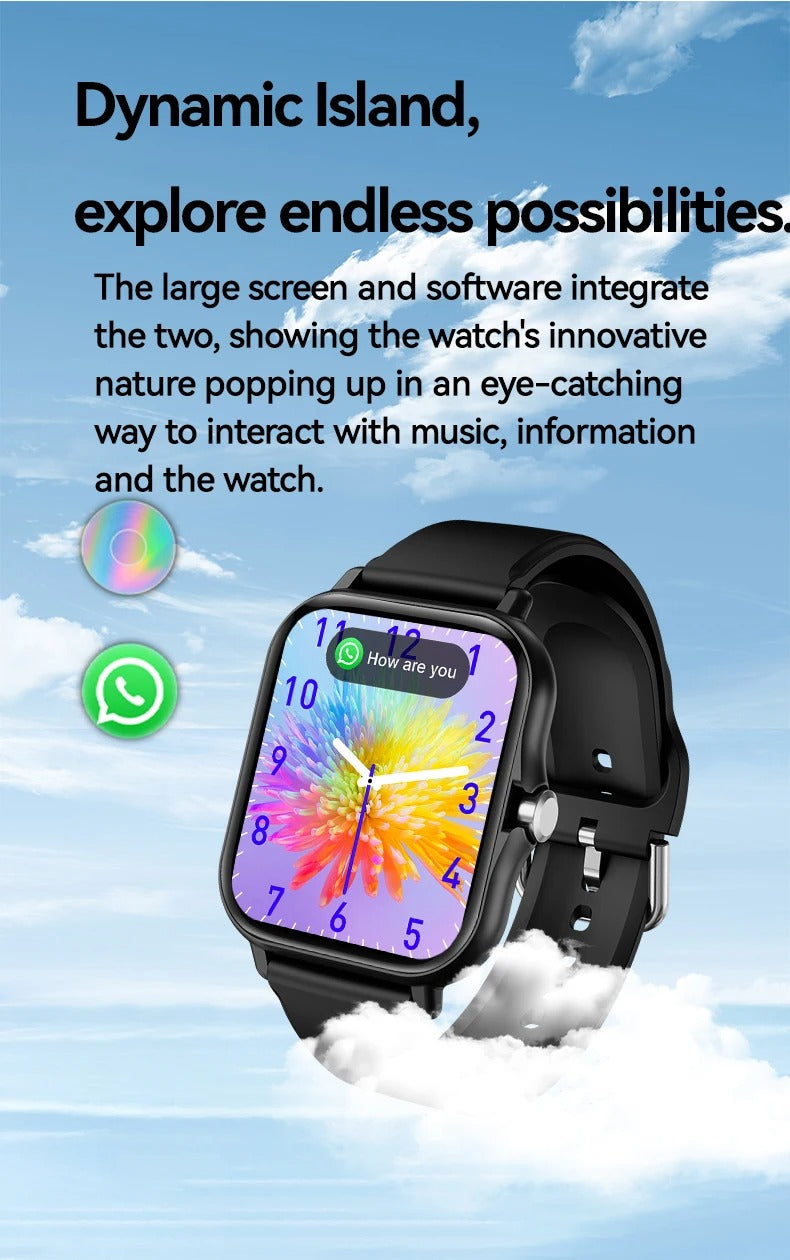 Luxury Bluetooth Smart Watch for Android iOS – 1.83" Touchscreen, Call & Message Alerts, Heart Rate & Sleep Monitor, Fitness Tracker, Stylish Gift for Men & Women