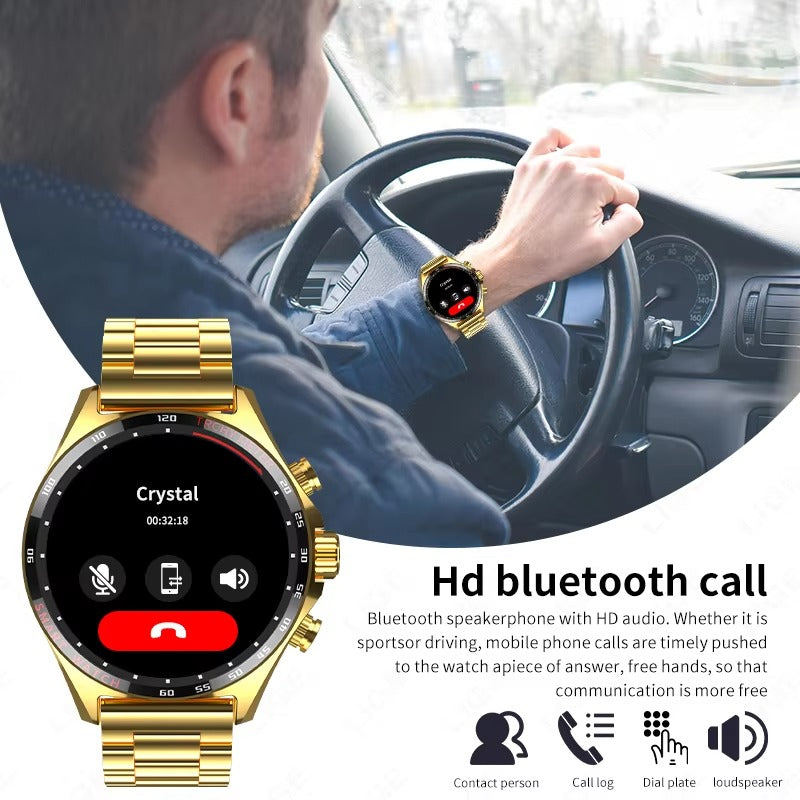 Robust Outdoor Smartwatch for iPhone – NFC Access Control, GPS Positioning, Compass, 400mAh Battery, IP68 Waterproof 