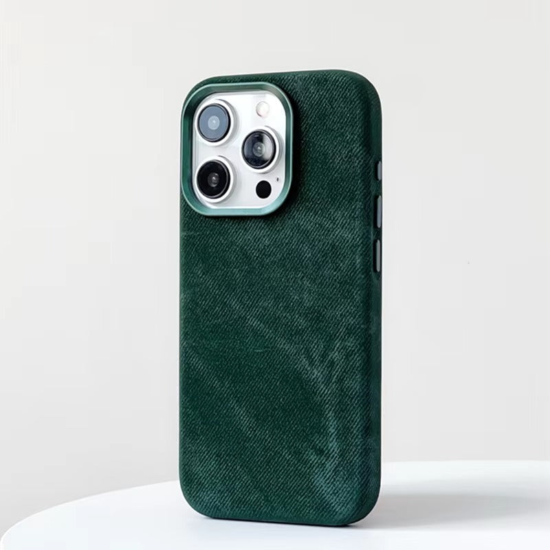 Premium Apple iPhone Case MagSafe Compatible, Camera Lens & Screen Protection, Ultra Thin Shockproof Magnetic Full All Around Protection Cover with Fiber Leather Back