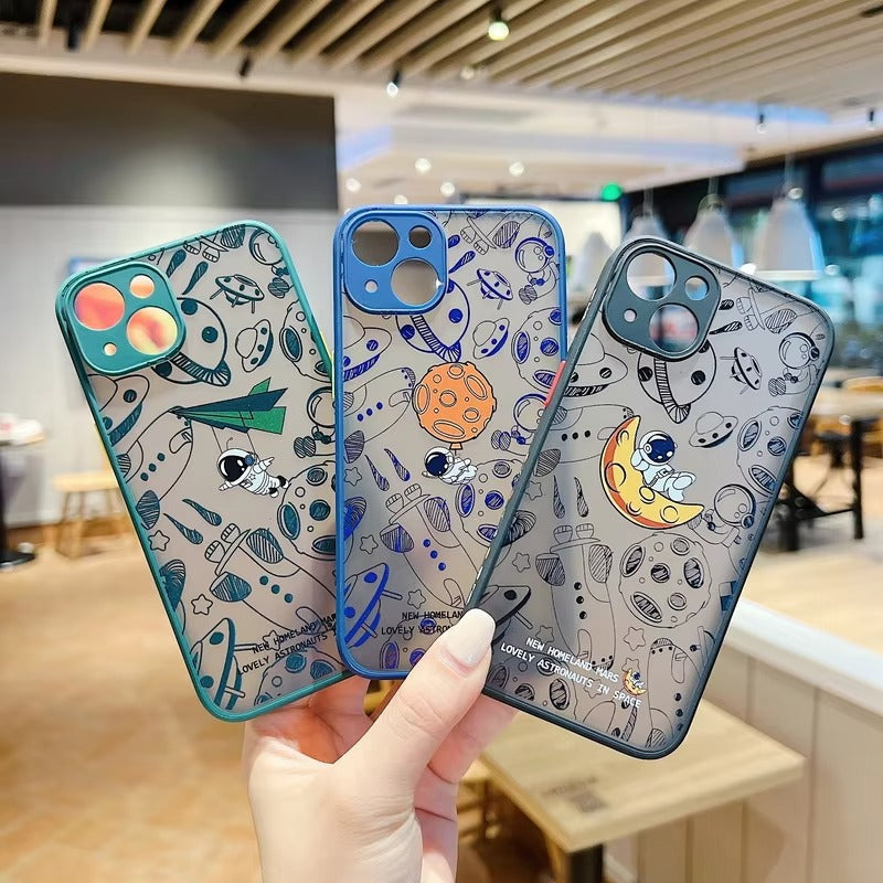 Robust Apple iPhone Case, MagSafe Compatible, Ultra Thin Screen Protection, Acrylic Matte Shell Featuring Astronaut Art