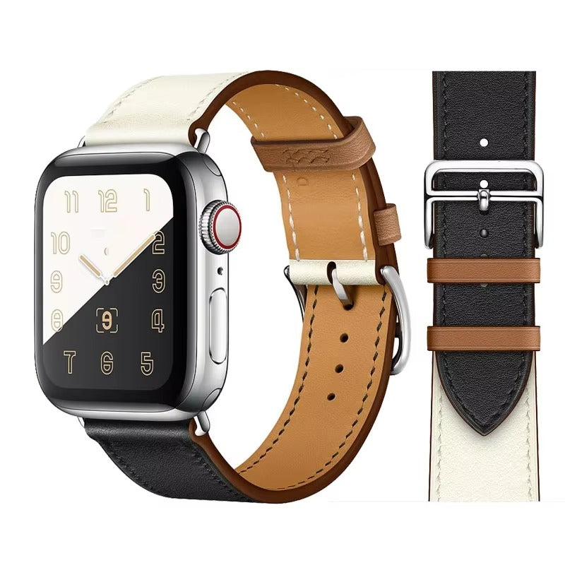 Luxury Genuine Leather Watch Band – Classic, Adjustable, Comfortable Strap for 40mm to 49mm Smartwatches, Men's and Women's 