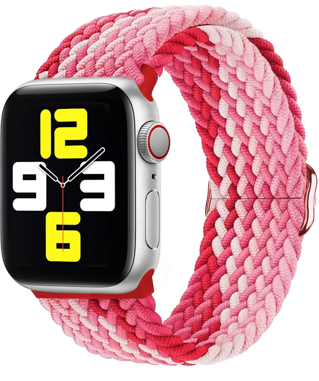 Premium Nylon Braided Solo Loop for Apple Watch – Adjustable Elastic Strap, Breathable Band for 40mm to 46mm Apple 
