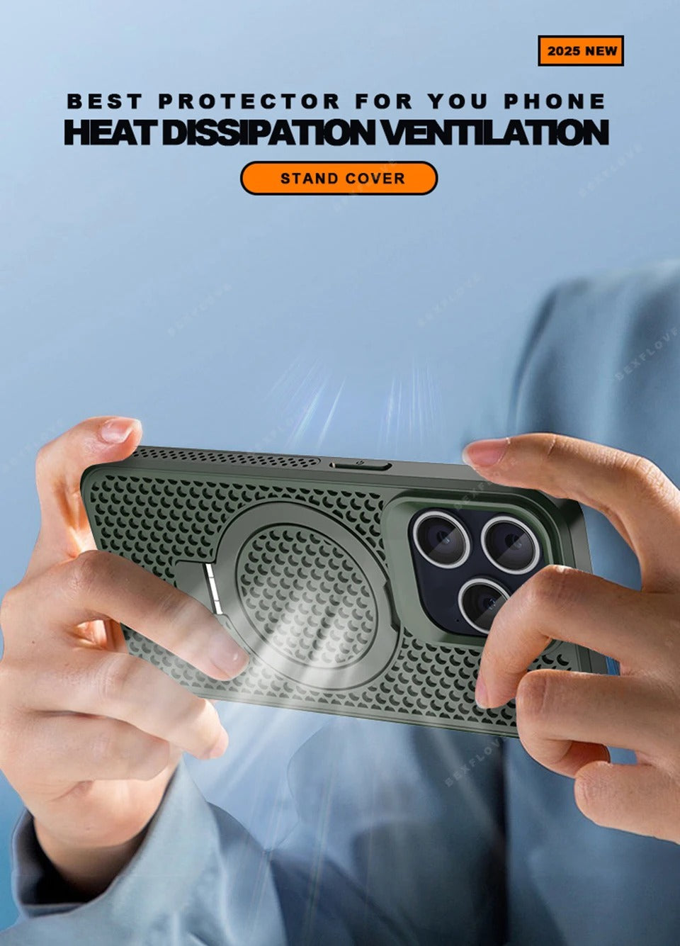 Luxury Apple iPhone Case, MagSafe Compatible, Camera Lens & Screen Protection, Ultra Thin, Shockproof, Magnetic Full All Around Cover – Matte Magnetic Case with Holder, Heat Dissipation & Wireless Charging Support