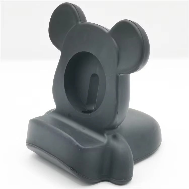 Premium Retro Charging Stand for Smartwatch – Desktop Silicone Dock Holder with Cable Slot, Nightstand Mode Compatible 