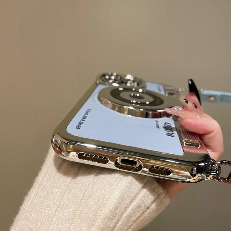 Premium Apple iPhone Case, MagSafe Compatible, Camera Lens & Screen Protection, Ultra Thin, Shockproof, Magnetic Full All Around Cover – Plated Camera Style Case with Lychee Texture & Anti-Fall Leather Rope