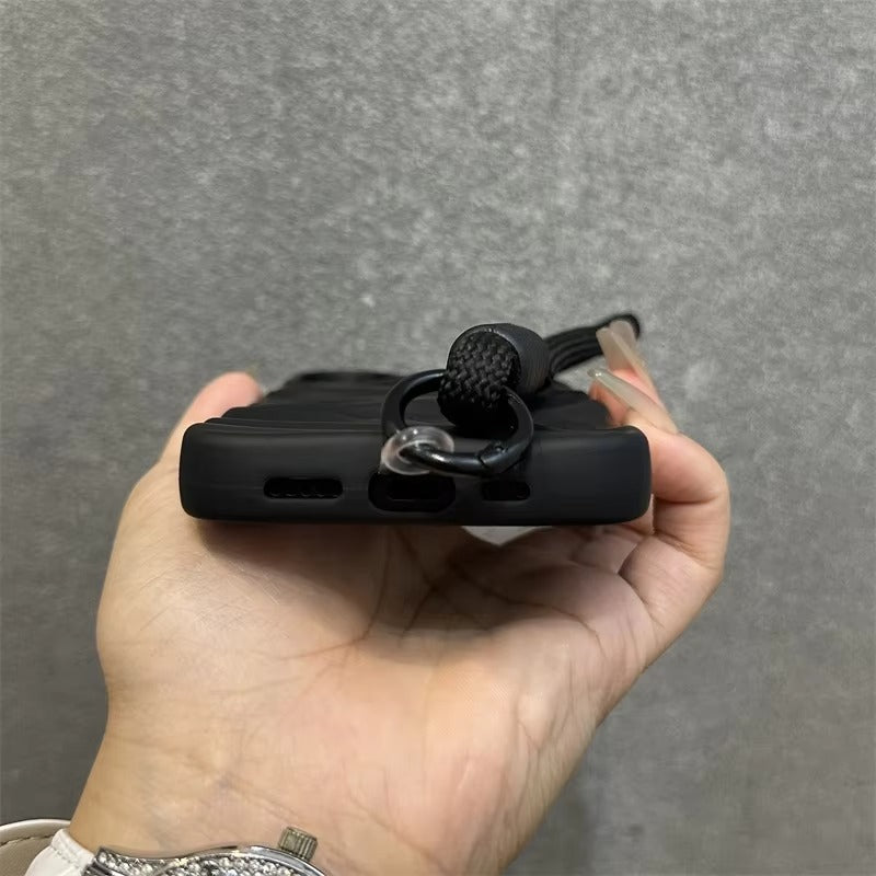 Premium Apple iPhone Case, MagSafe Compatible, Camera Lens & Screen Protection, Ultra Thin, Shockproof, Magnetic Full All Around Cover – Matte Wrinkle Silicone Case with Soft Back & Wrist Strap